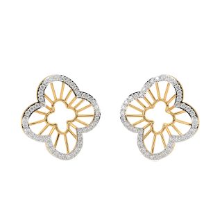 Lotus Diamond Stud Earrings